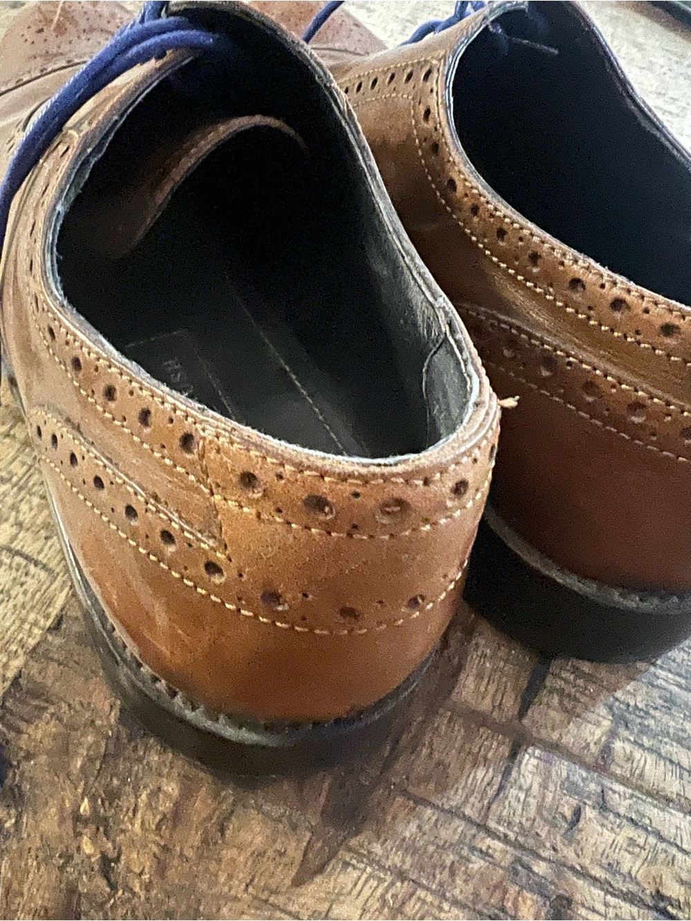 Gordon Rush Cap-Toe Brogue Oxford in Brown with Blue Laces - Size 8.5 - Picture 5 of 7